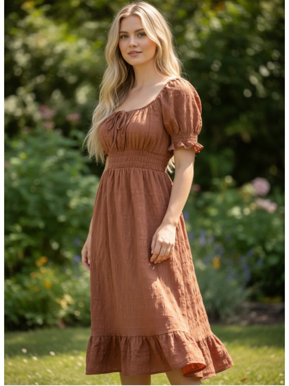 No Comment Brown Midi Dress Women’s Size L